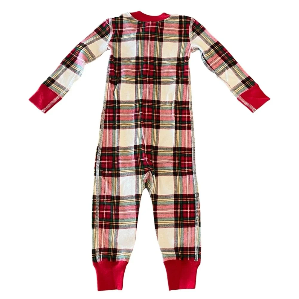 NWT Hanna Andersson Pajama Sleeper Unisex 80cm 18-24mos Plaid 100% Organic Cotto